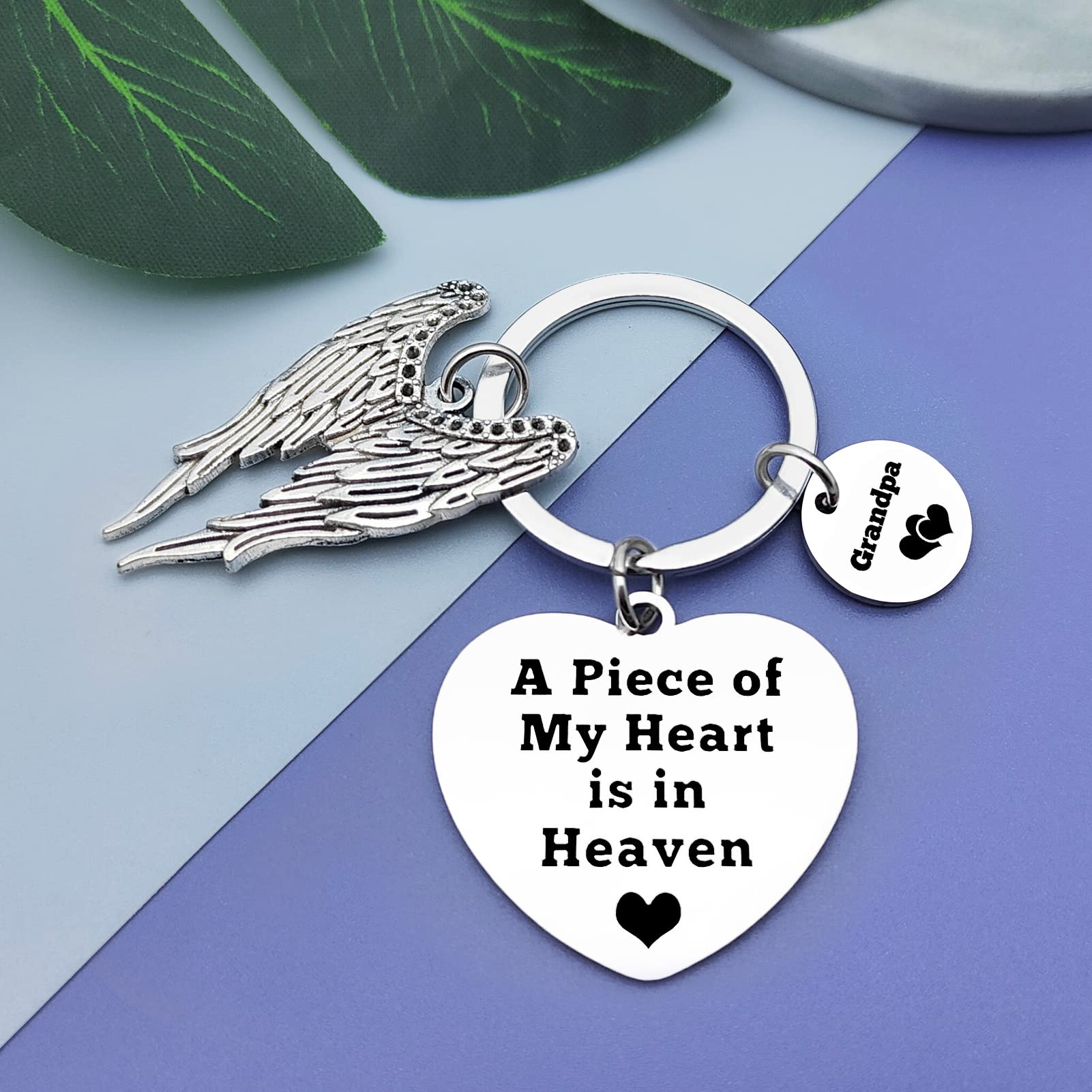Vadaka Loss of Grandpa Gifts Grandpa Memorial Keychain Memorial Gift Sympathy Keychain for Loss of Grandfather In Memory of Grandfather Jewelry Remembrance Bereavement Funeral Present for Family