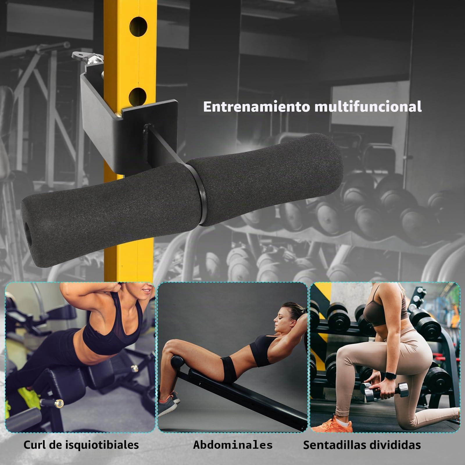 Accesorio para sentadillas de rizo nórdico: accesorio de extensión de pierna para rizos de isquiotibiales nórdicos, sentadillas, abdominales búlgaros para gimnasio y hogar