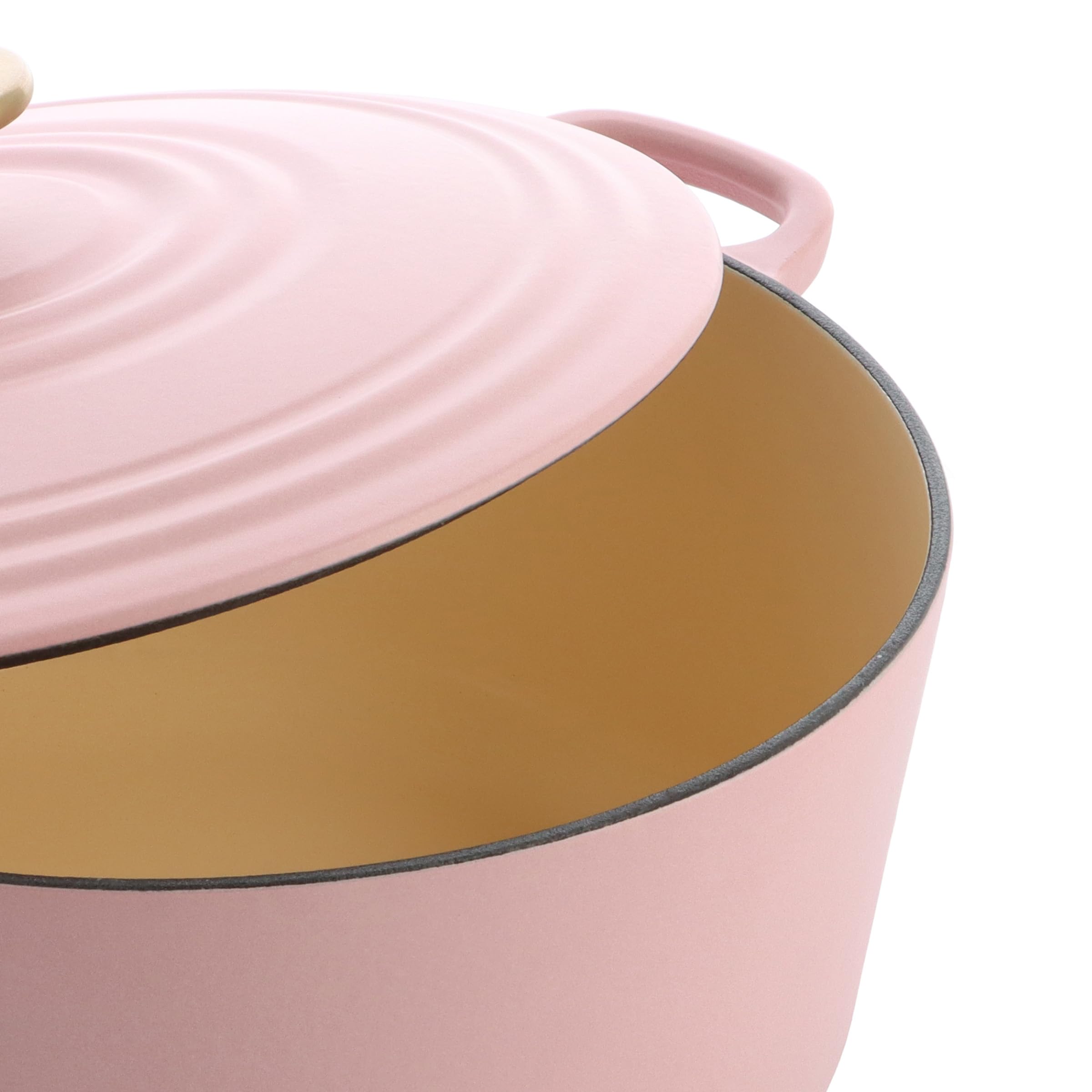 BK Cookware Bourgogne Cocotte à induction, en fonte émaillée avec couvercle, passe au four et au lave-vaisselle, 28 cm/6,7 l, rose pâle