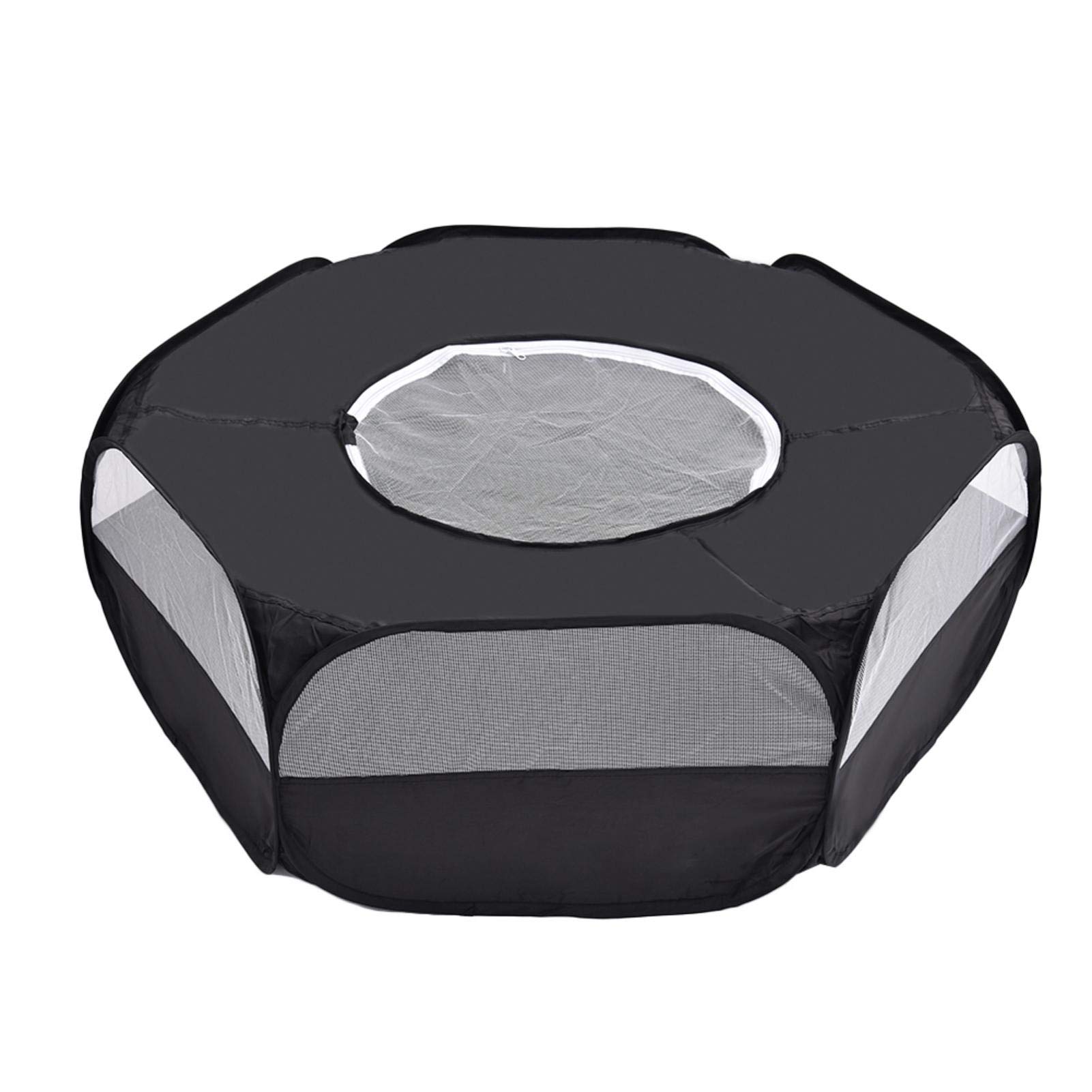 Pomurom Portable Pet Tent,Small Animal Playpen Foldable Cat Cage Tent with Zipper | Pop-up Foldable Indoor/Outdoor Fence for Kitten/Puppy/Guinea/Rabbits/Hamster