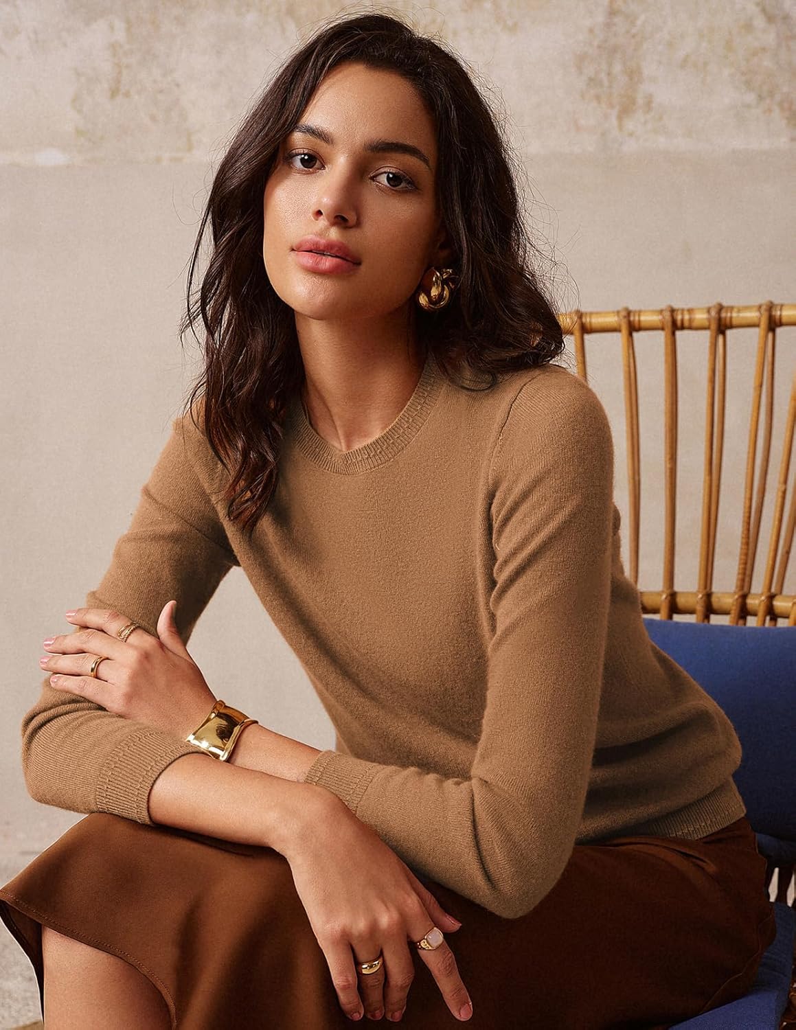 GRACE KARIN Women Cashmere Sweater Crew Neck Merino Wool Soft Pullover Layer Dressy Casual 2026 Spring with Socks - Image 9