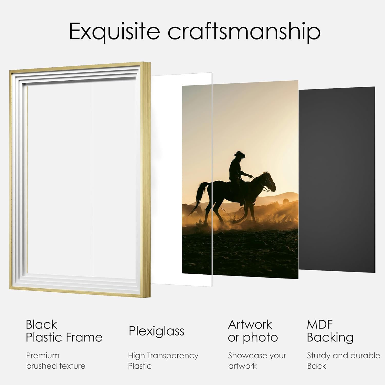 Abtgt 18x24 Frame Ornate Vintage Style, Made of Black MDF Backing for Horizontal or Vertical Wall Mount, 18x24 Poster Frame for Home Decor, Gold 1 Pack