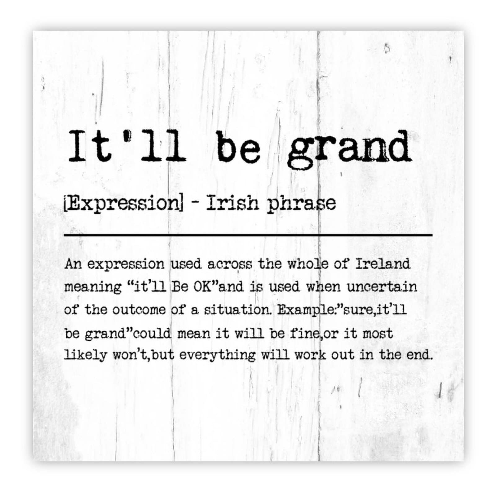 It¡¯Ll Be Grand Definition Wooden Signs Inspiration Sayings Wooden Plaques Words with Definition Wall Decor Vintage Signs with Hook for Farmhouse Wedding Anniversary Home 8x8in
