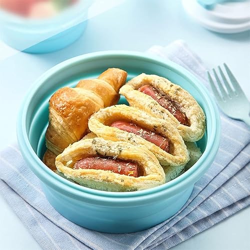 Miniatura 5 de Recipientes plegables para almacenamiento de alimentos, cuencos plegables con tapas para cosas de cocina de campamento, accesorios de RV para