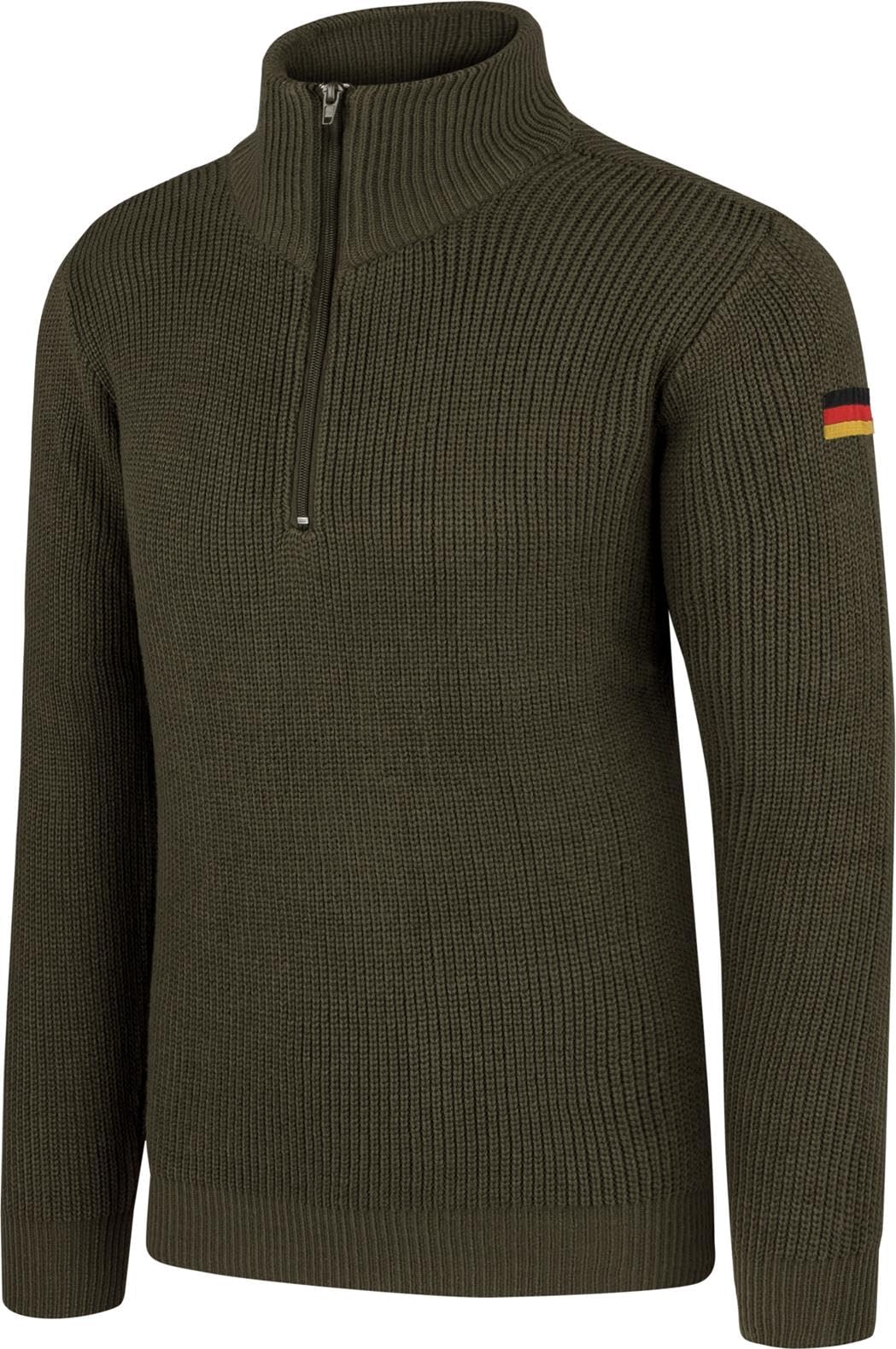 normani Herren Bundeswehr Pullover Winter Troyer mit Deutschland Flagge BW Marine Isländer Army Pullover Arbeitspullover Polizeipullover