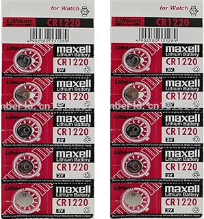 2 X 5 Maxell CR1220 3V Lithium Coin Cell Watch Batteries