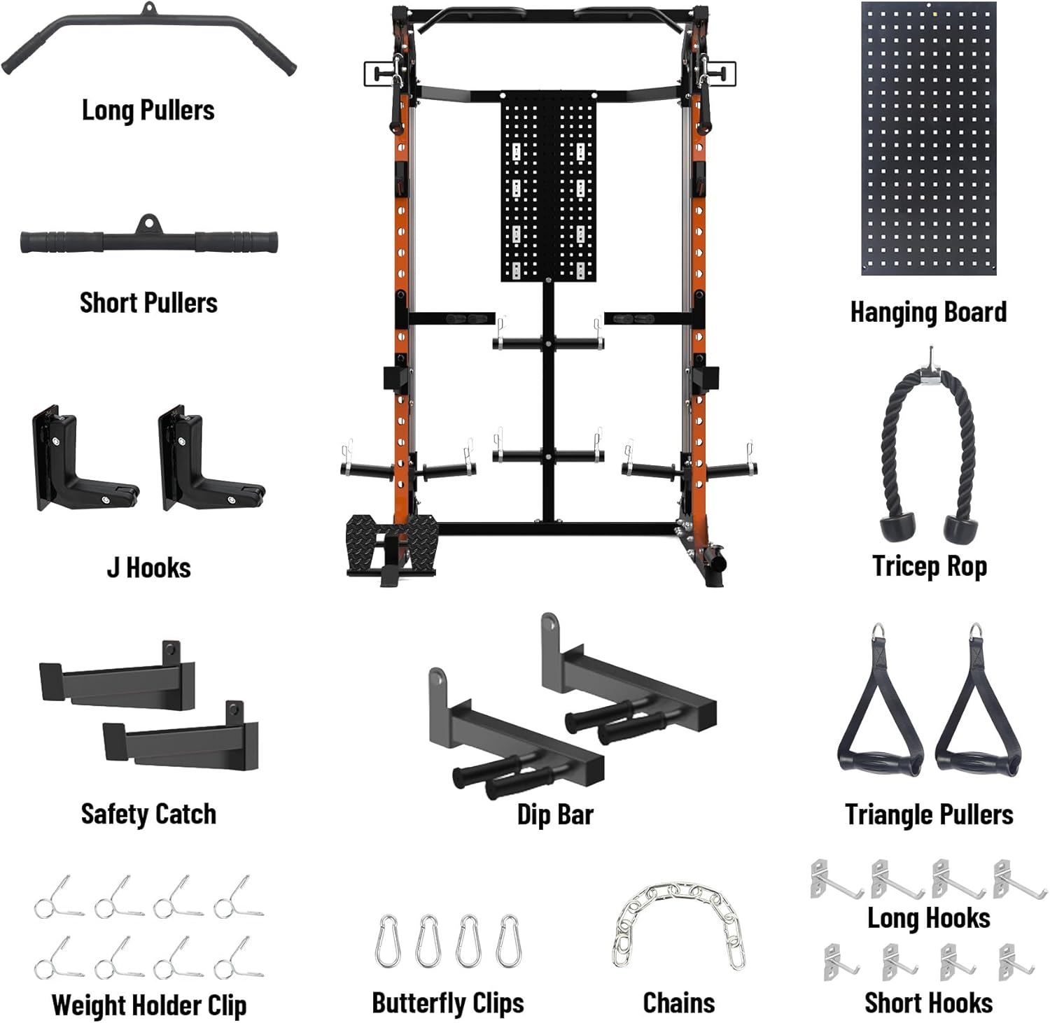 PioneerWorks PioneerWorks Power Cage – 2000LB Squat Rack with Cable Crossover System - Image 7