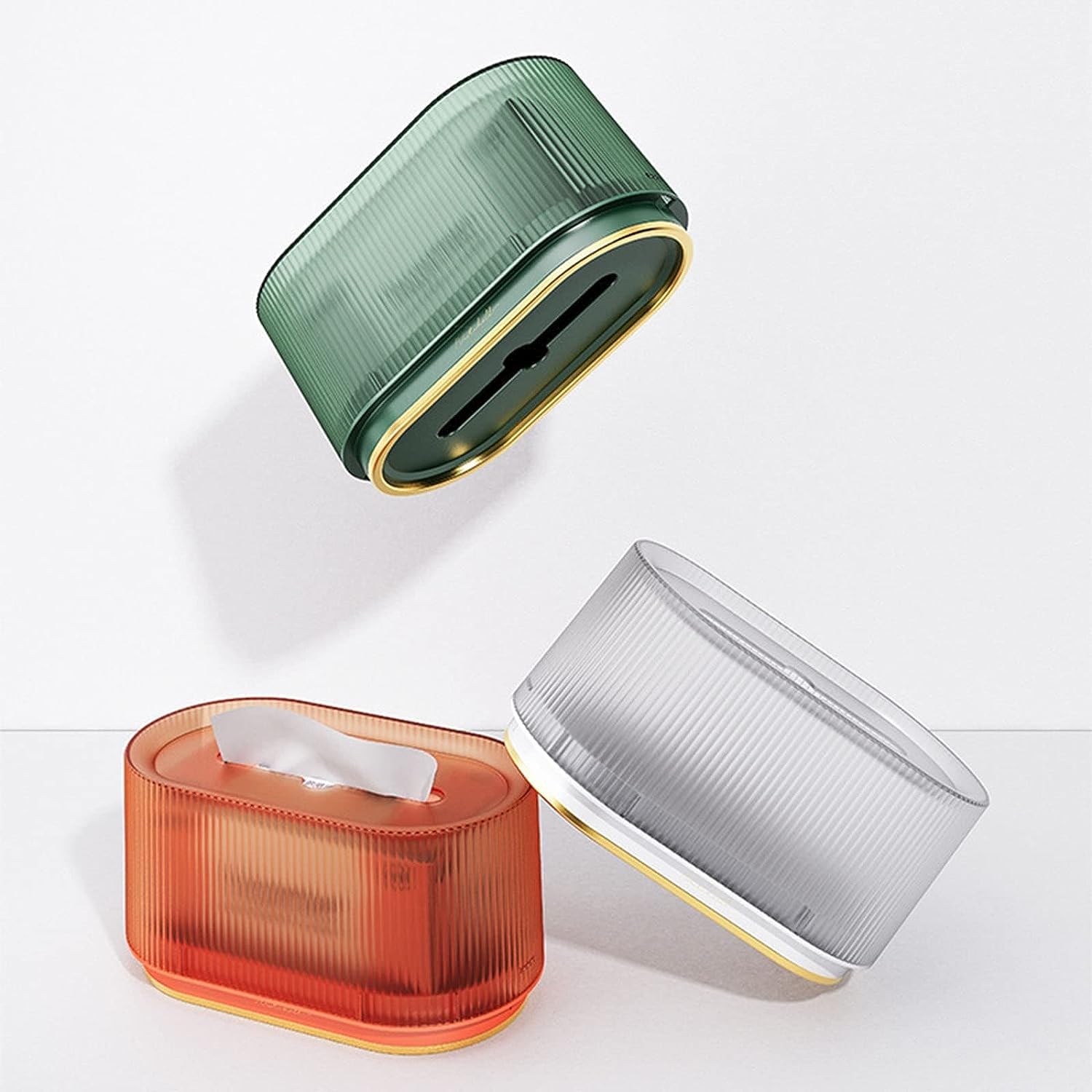 ZUMAHA Nuovo Copertura in Tessuto Trasparente Scatola Rettangolare in Tessuto Scatola Moderna in plastica per fazzoletti Toilette Comò Comodino Scrivania Copertura in Tessuto Scatola Portafazzoletti