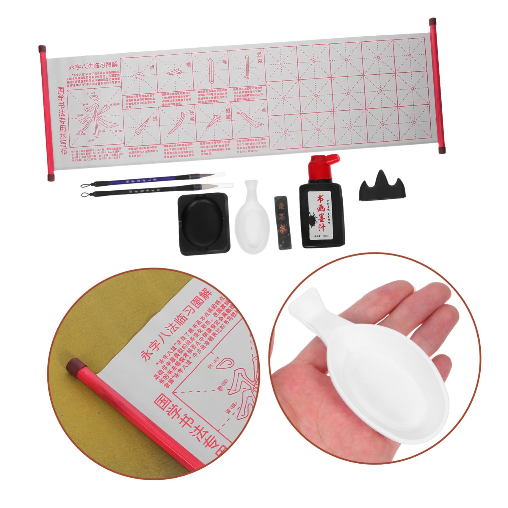 Angoily Completo Pennelli Calligrafia Cinese con ad d e Carta per Scrittura Kit Portatile per Principianti e Pittura Acquerello Giapponese