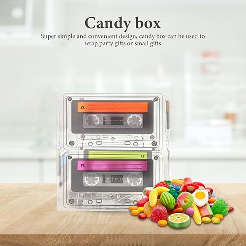 Miniatura 9 de Yardwe 5 cajas de cinta de casete para decoración de fiesta de los años 80, suministros de fiesta de música retro hip hop, pequeñas cajas de