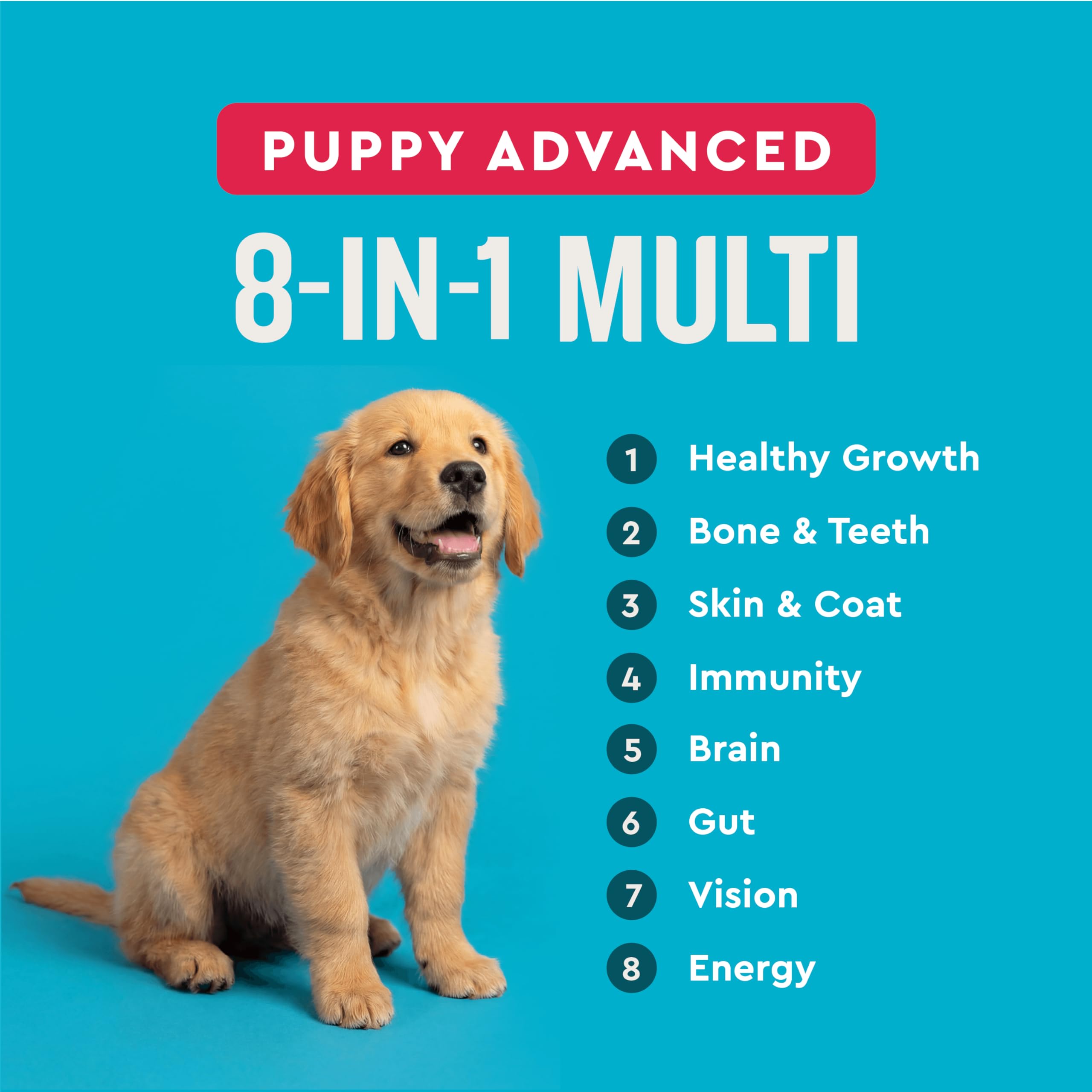 VetIQ Advanced 8-in-1 Puppy Multivitamin Supplement, 90 Count — Amazon image 3