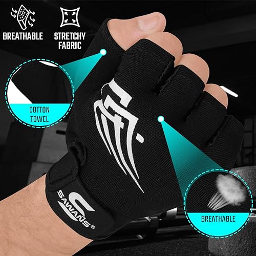 Miniatura 4 de Guantes de entrenamiento para levantamiento de pesas, ligeros, transpirables, acolchados, con protección de palma, guantes de gimnasio, agarre de
