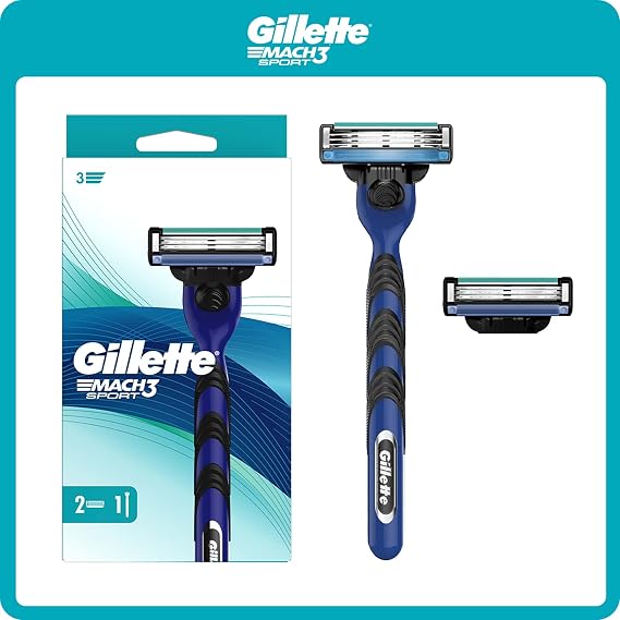 Gillette Mach3 Sport Tıraş Makinesi + 2 Adet Yedek Tıraş Bıçağı