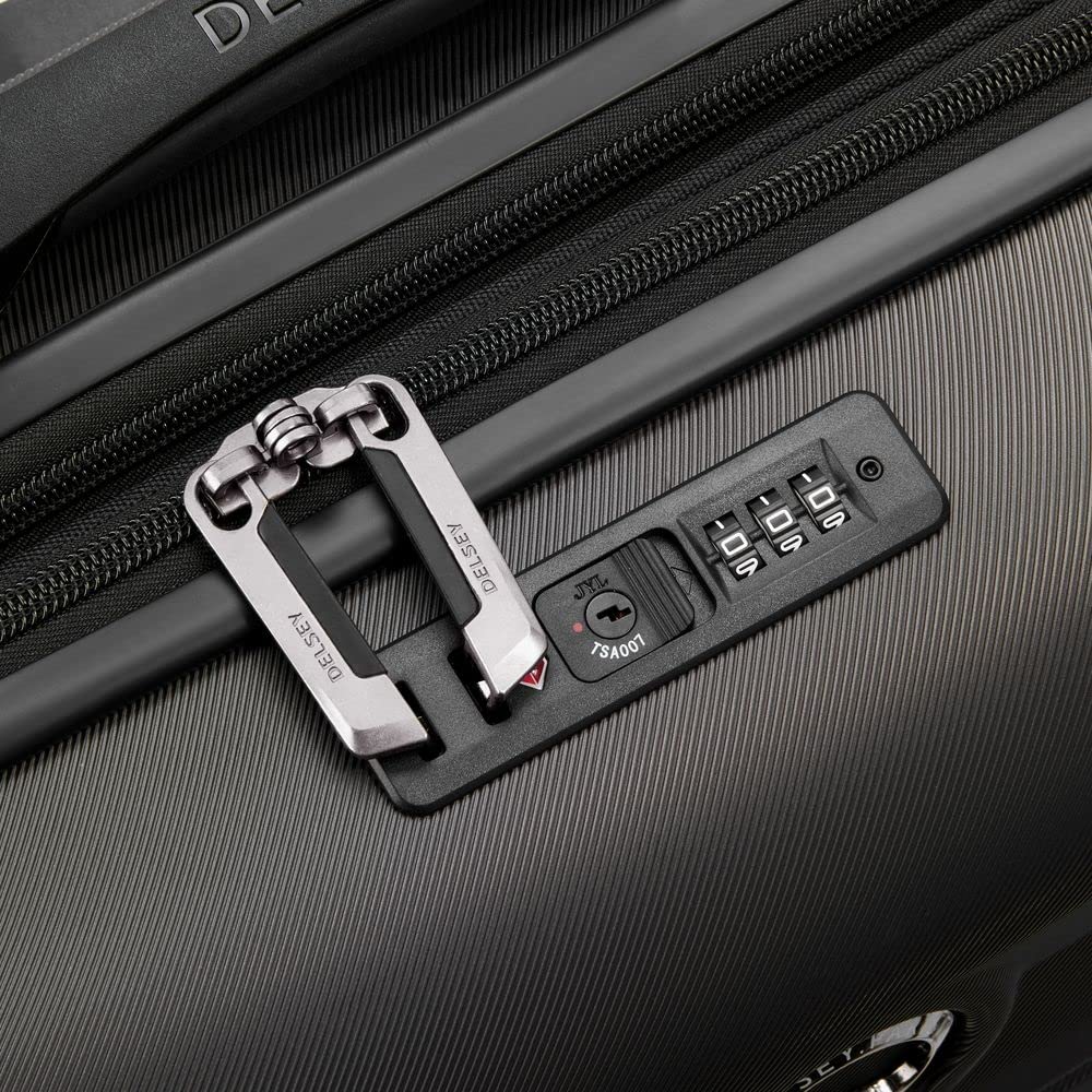 DELSEY Paris - AIR Armour - Valise Cabine Rigide Extensible - 55x35x26 cm - 42 litres - S - Noir