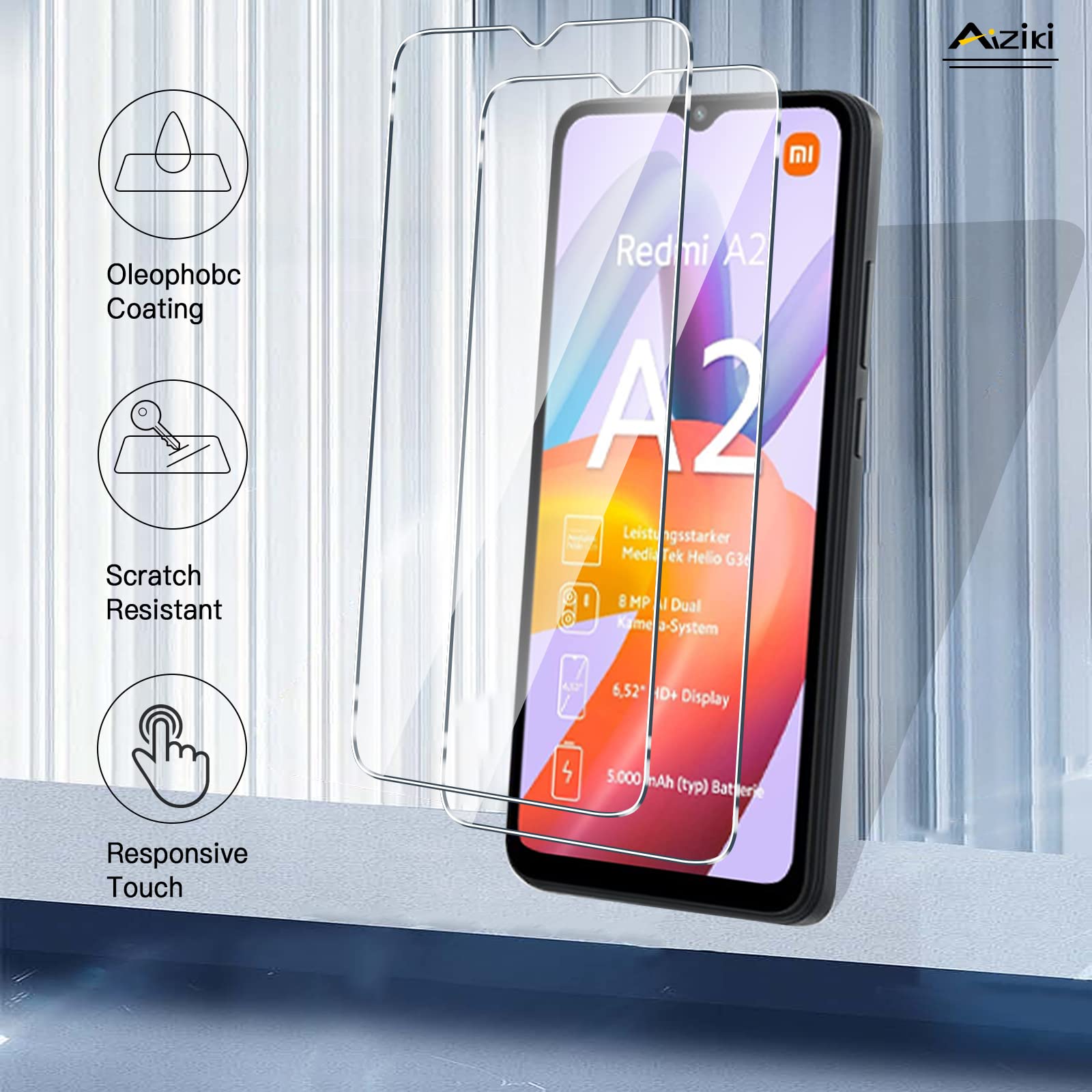 BROTECT Schutzfolie Für Xiaomi Redmi A2, Displayschutzfolie, 2