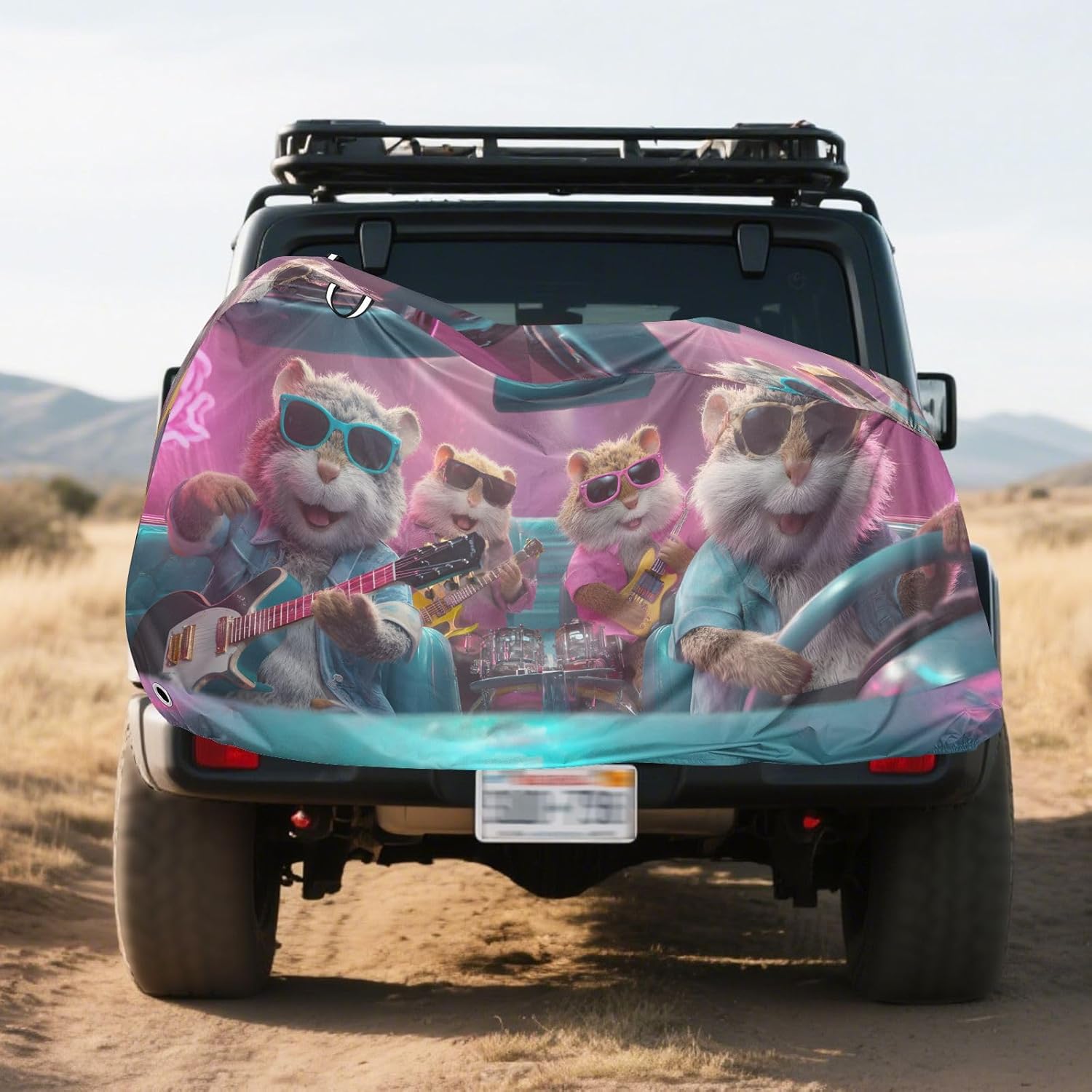 ALAZA Hamster Driving Funny Animals Bike Cover Waterproof Outdoor Ebike Bicycle Covers Tarp Protection for 1/2 Bikes, Sun UV Dust Wind Proof