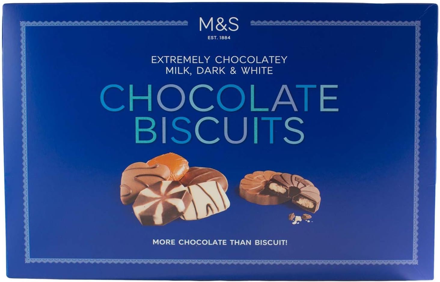 M&S / Marks & Spencer | Extremely Chocolatey Milk Dark & White Chocolate Biscuits 500g | From the UK