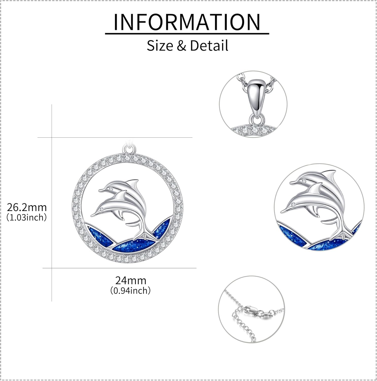 MONGAS Dolphin Necklace Sterling Silver Dolphin Necklace Ocean Jewelry Christmas Gifts for Women - Image 3
