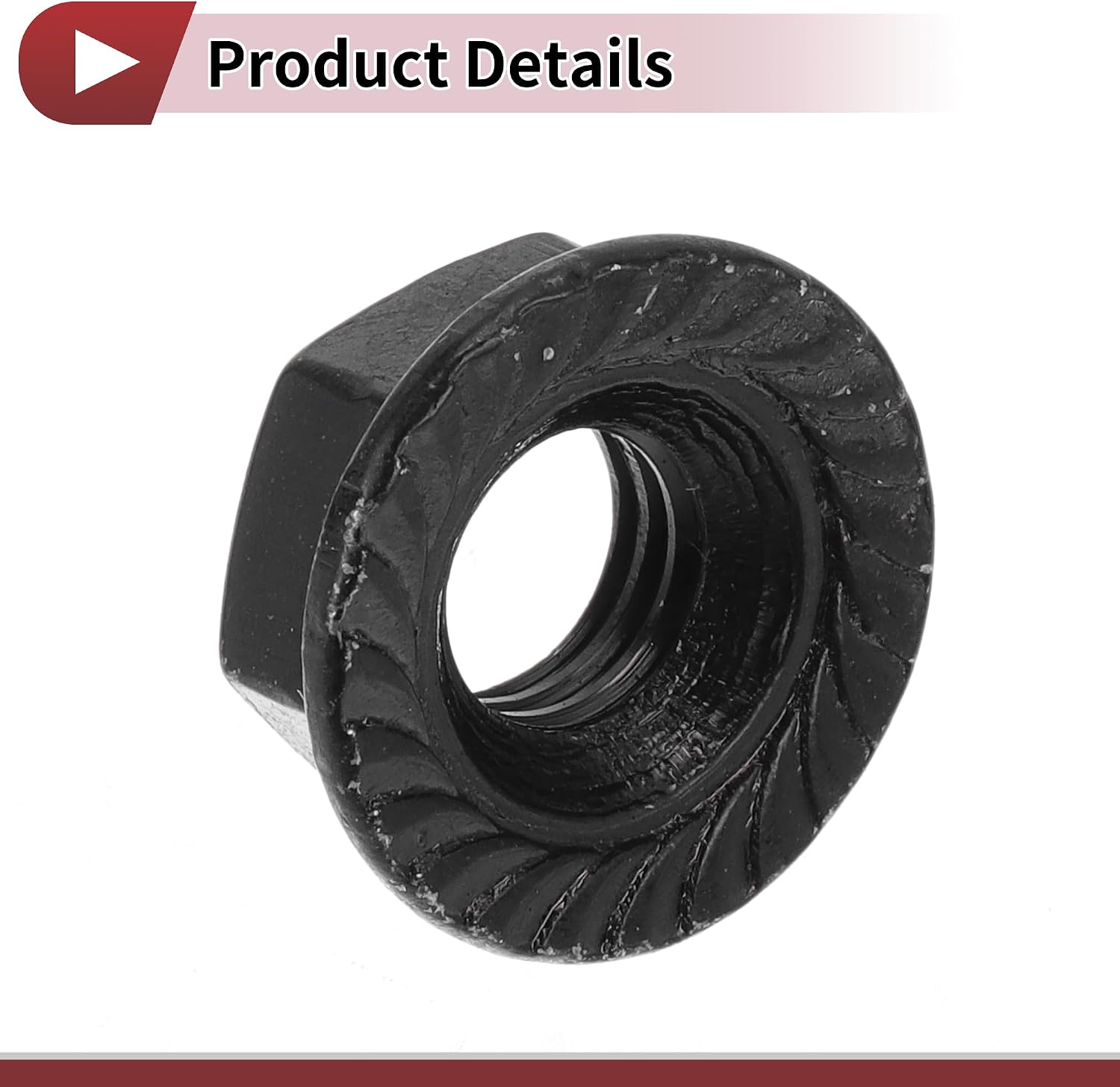 5 Pcs M8*1.25 Car Flange Nuts 304 Stainless Steel Girded Hex Lock Flange Nuts Non-Slip Lock Flange Black for Car Motorcycle