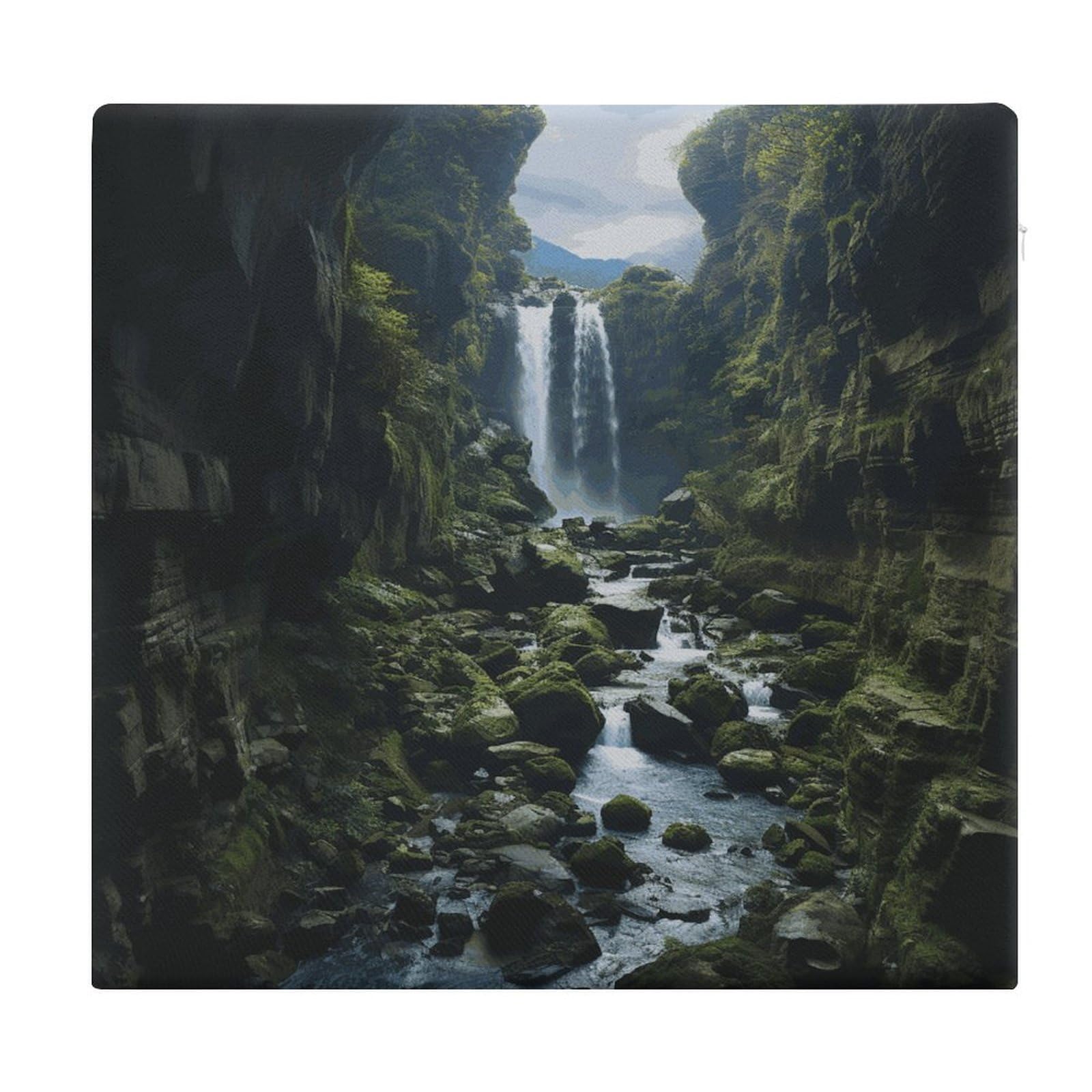 LDGSUPH Waterfall Cliff Seat Cushions for Office Chair Cushion Square Pillows Seating Soft Floor Cushions Cozy Couch Cushion Support Memory Foam Chair Pads for Home Travel Car