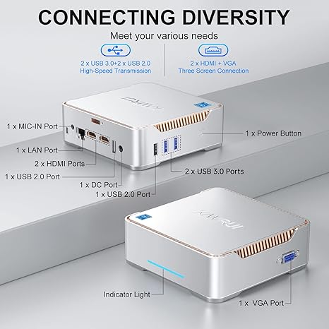 KAMRUI GK3 Pro Mini PC 16GB RAM 512GB M.2 SSD, Intel 11th Gen