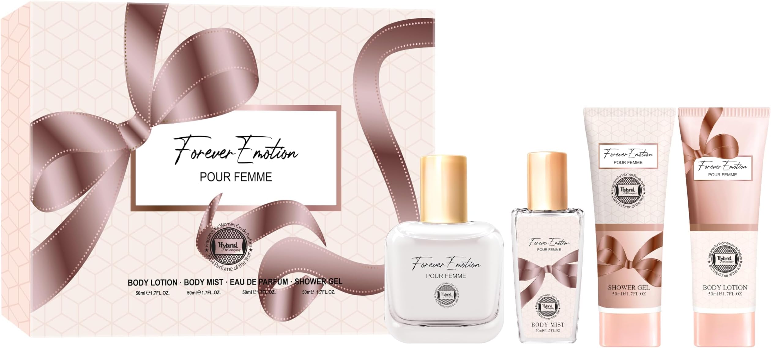 Forever Emotion 4-Piece Gift Set for Women, 50ml Perfume, Body Lotion, Mist, Shower Gel