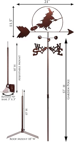 Miniatura 2 de SWEN Products Bruja Halloween Veleta intercambiable flecha superior solamente