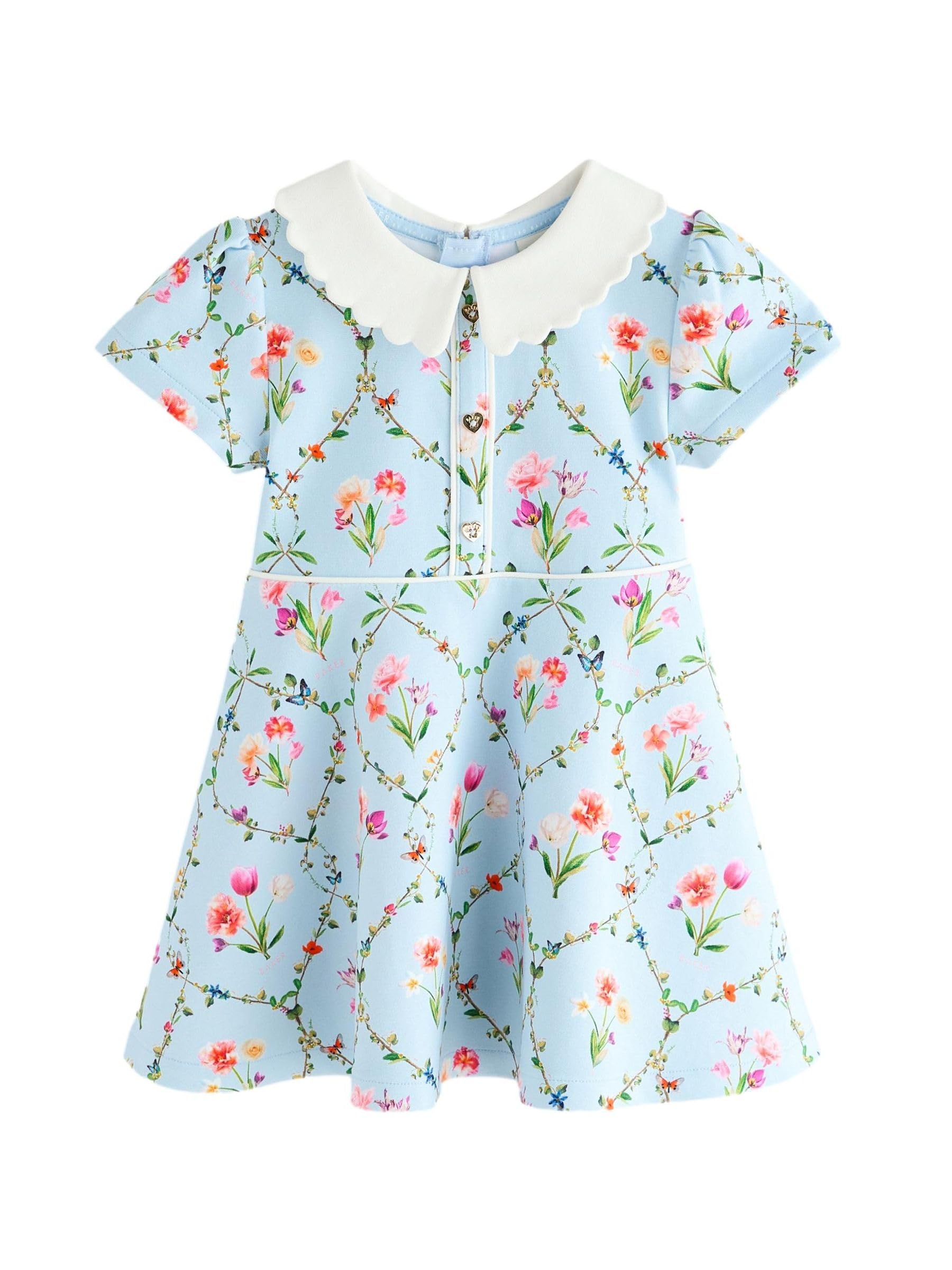Mädchen Geblümtes Ponte-Kleid