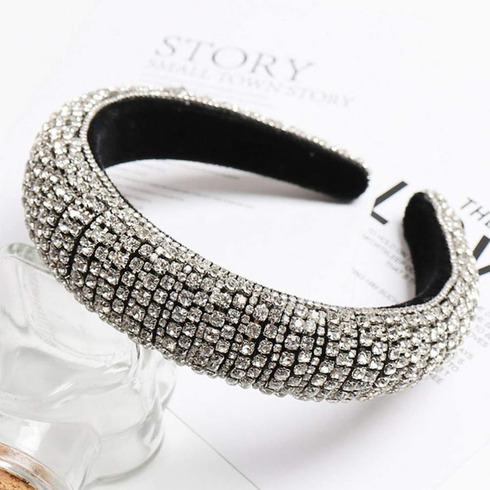 Beaupretty Perlen-Stirnband Aus Kunstperlen – Gepolstertes Haarband Für Damen, Schwarz