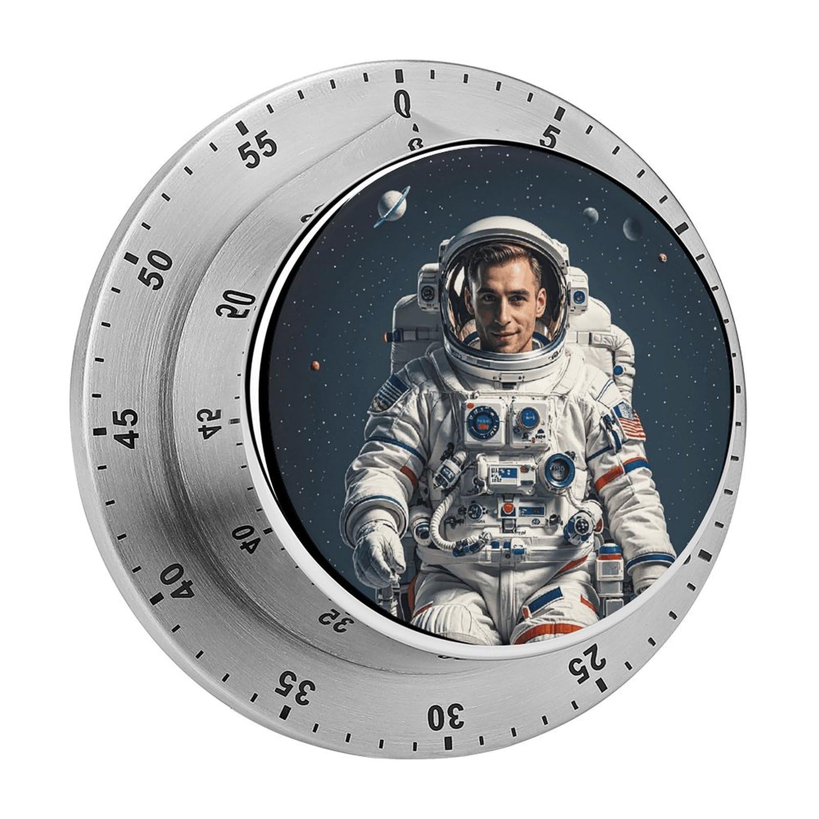 Astronauts Manual Countdown Timer with Magnetic Base Visual Mechanical Timer for Classroom Home Study and Cooking