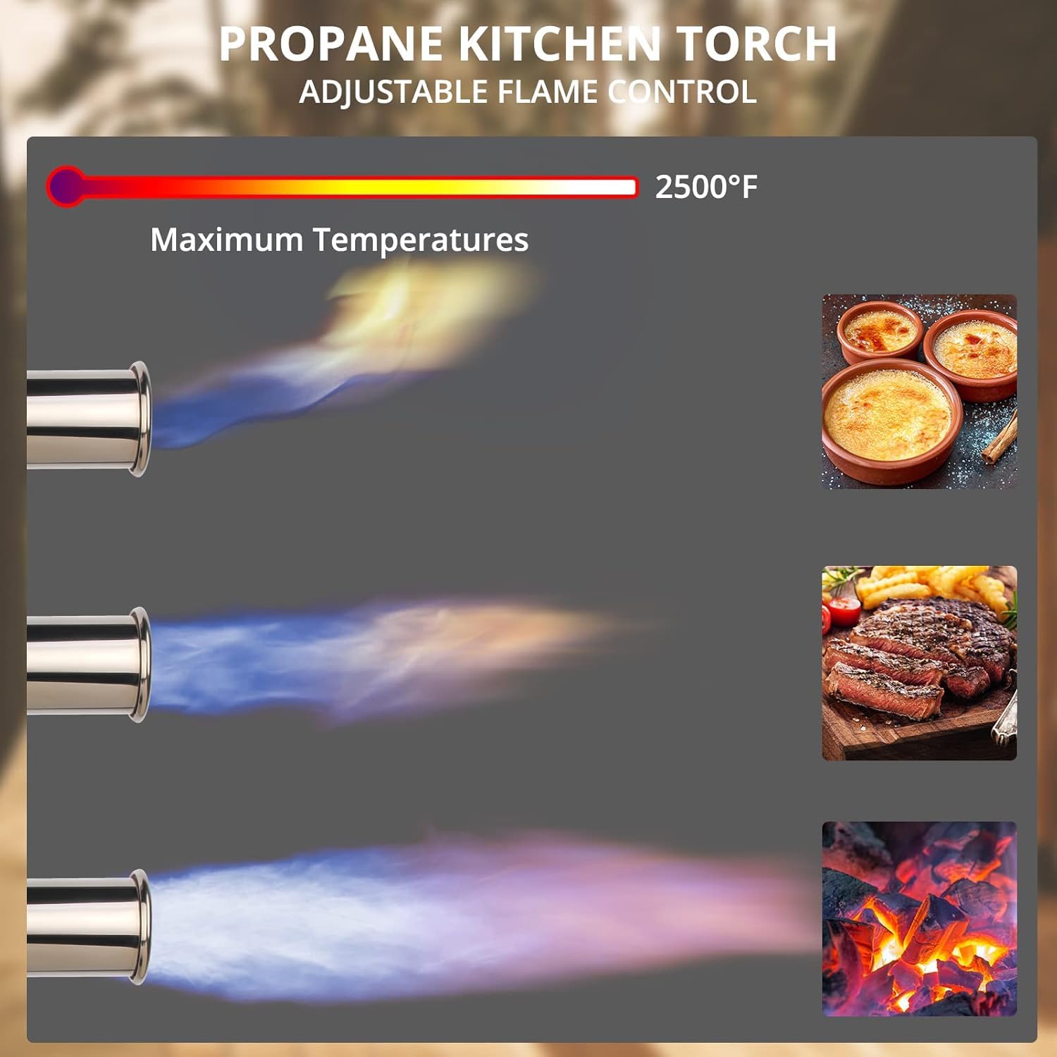 Sondiko Soplete de Cocina Potente, Soplete de Propano Pistola de Parrilla, Encendedor de Ffogata, Encendedor de Carbón, Ccocina Culinaria Parrilla (Ttanque de Propano No Incluido)