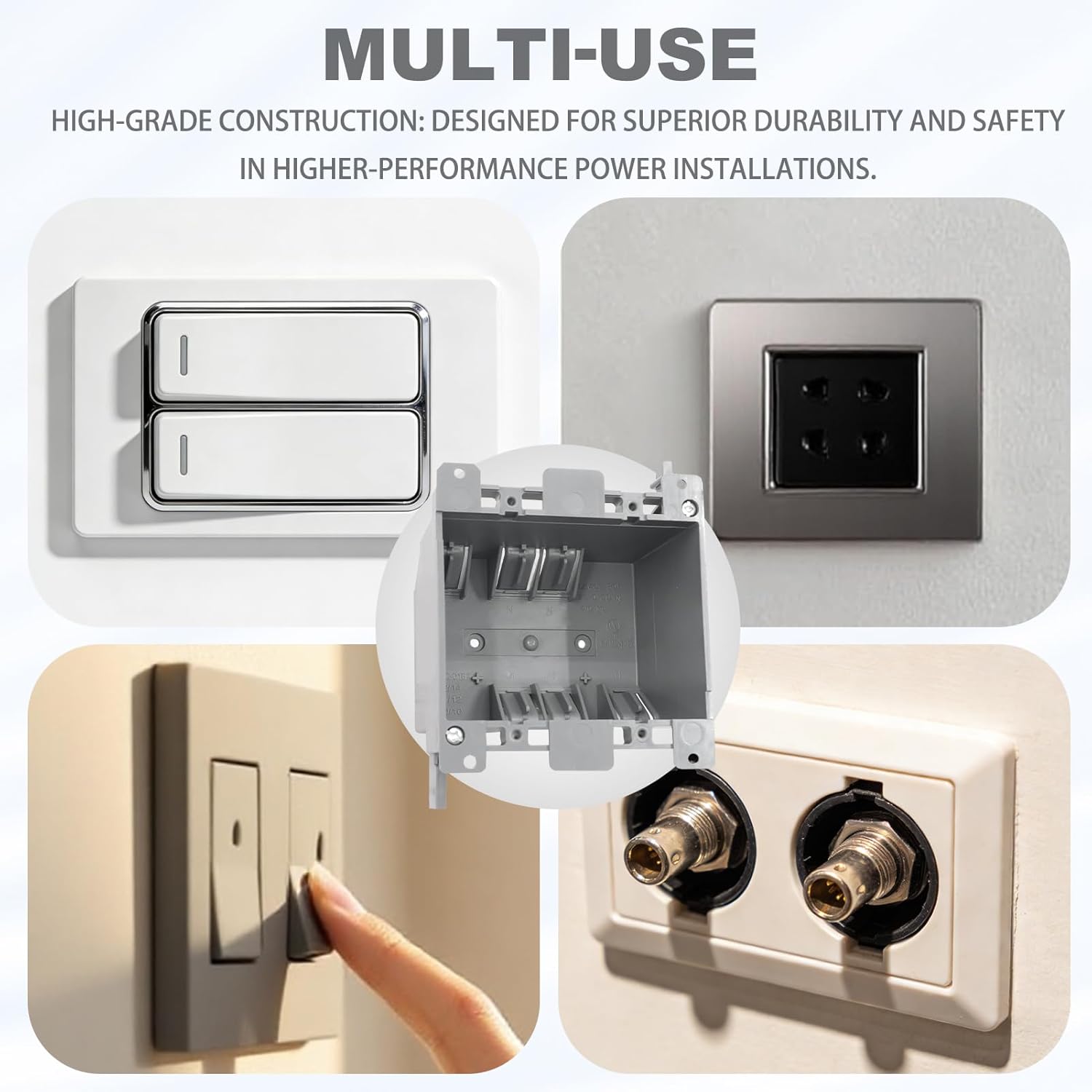 2-Gang Old Work Electrical Box, 25 cu. in. PVC Remodeling Box, UL Listed & 2-Hour Fire-Rated, Fits 12/14, 11/12, 10/10 AWG (12-Pack)