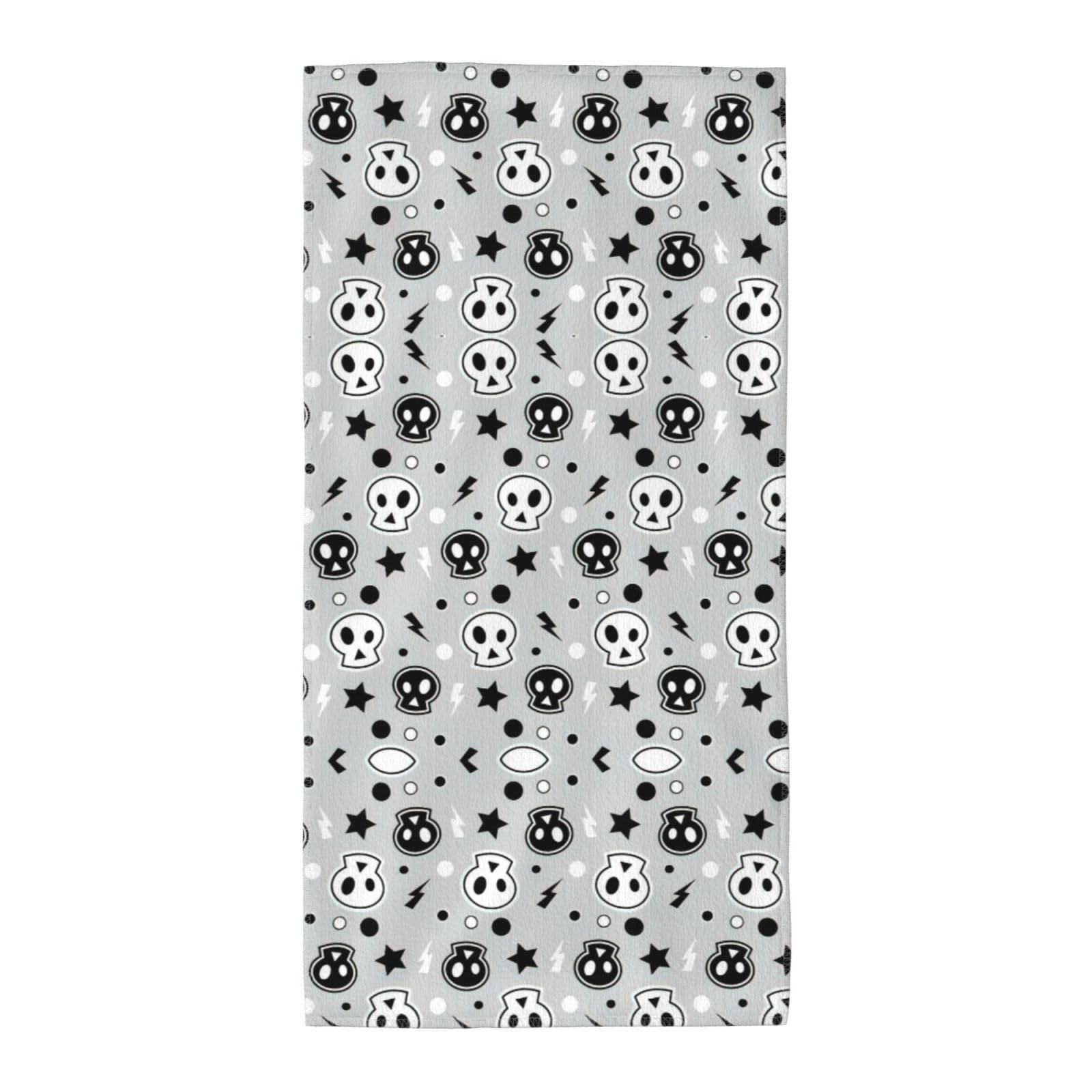 Skull And Stars Soft Absorbent Long Towel For Gym Sports Picnic Leisure Use