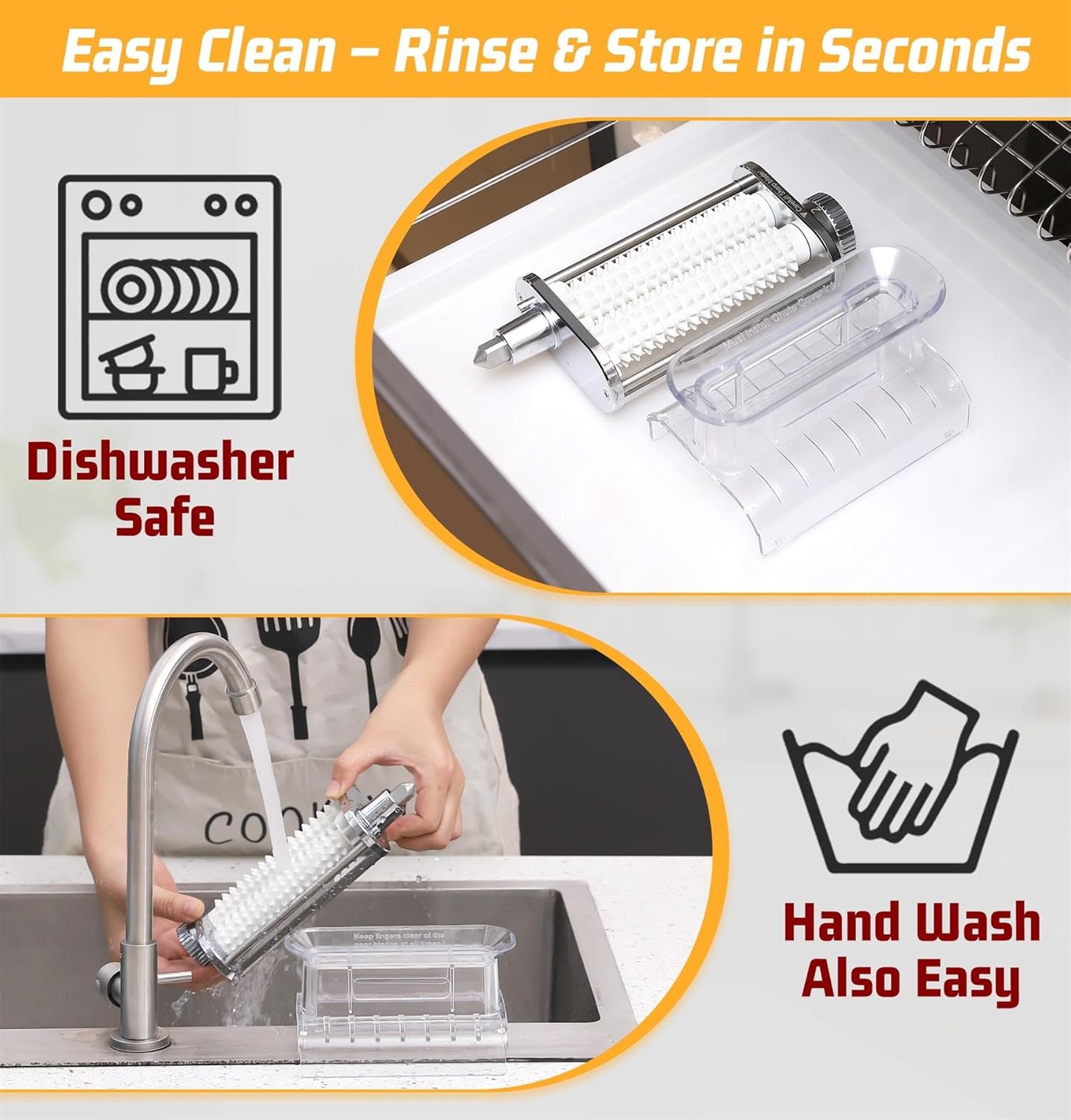 Adjustable 3 Thickness Meat Tenderizer Attachment for Kitchenaid Stand Mixers, Durable Metal Housing with Transparent Cover, Dishwasher Safe