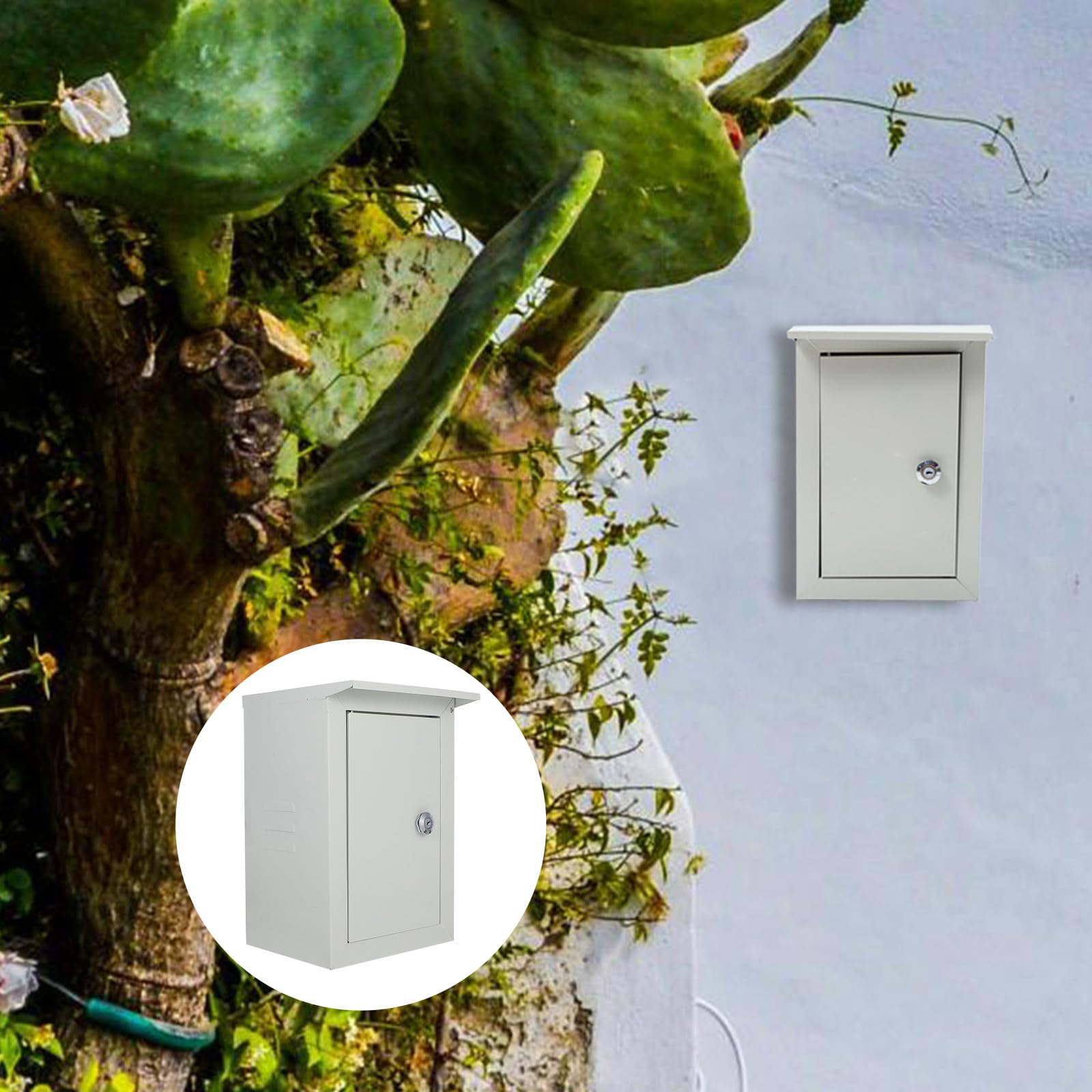 POPETPOP Caja Eléctrica Metálica Exterior 160x300x200 Mm, Recinto para Conexiones Eléctricas, Caja de Distribución Resistente Intemperie para Proyectos y Uso en Exteriores