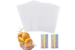 200 Clear Cellophane Treat Bags with Ties for Packaging
