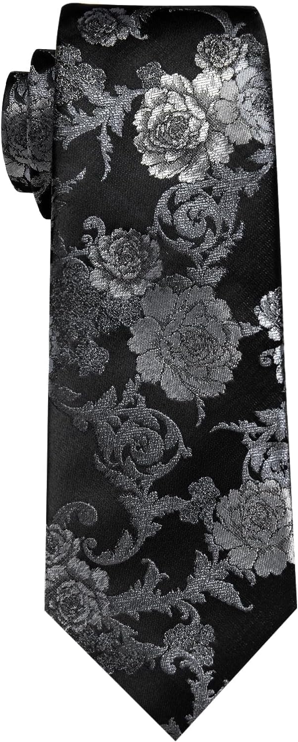 Paisley Tie Sets Floral Necktie Handkerchief Cufflinks Set Silk Woven Ties Business Wedding Party - Image 4