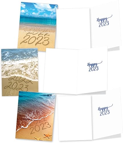 Miniatura 3 de The Best Card Company - 20 cajas surtidas de tarjetas de notas de Año Nuevo 2023 de 4 x 5.12 pulgadas con sobres, paquete variado cálido de