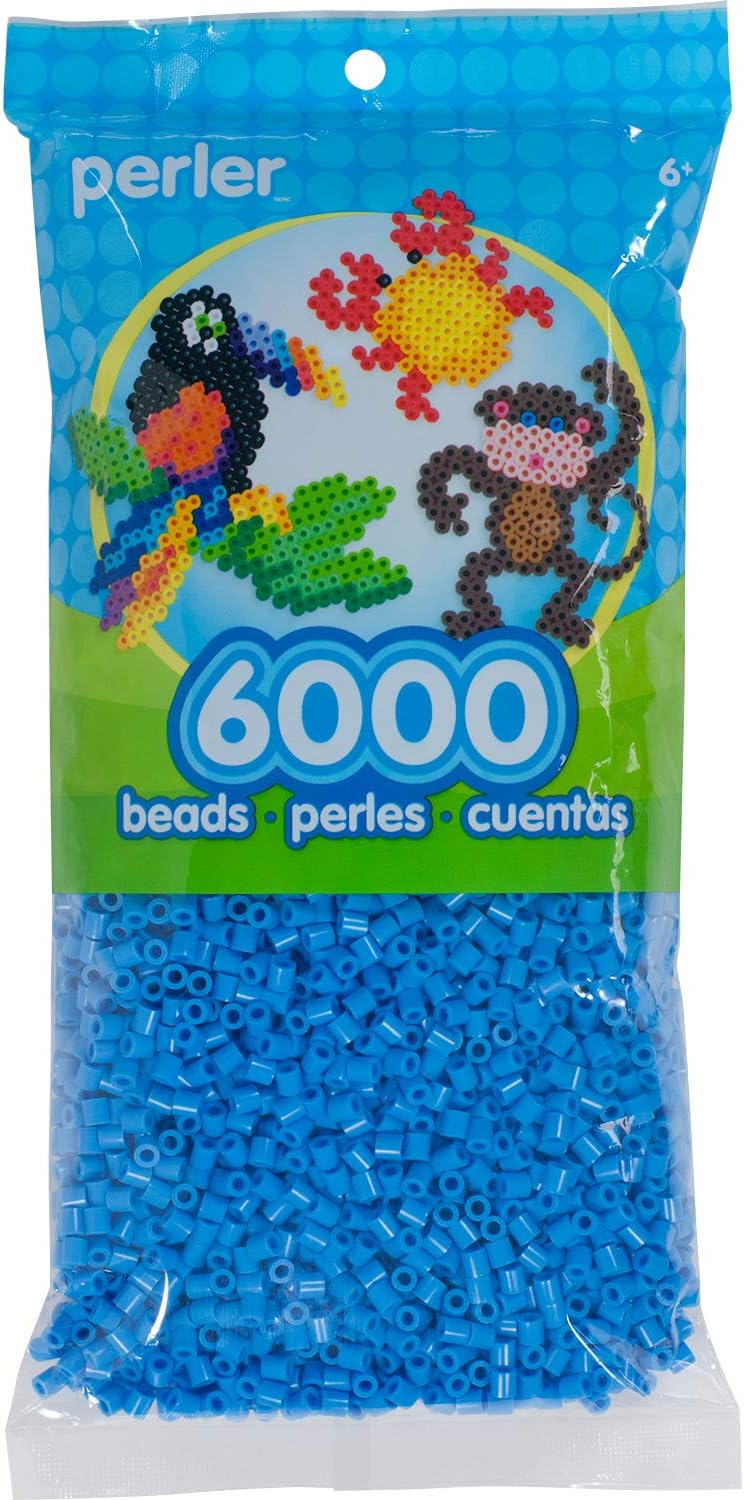 Perler 80-11101 Fuse Bead Bag for Arts and Crafts, Light Blue, 6000pcs