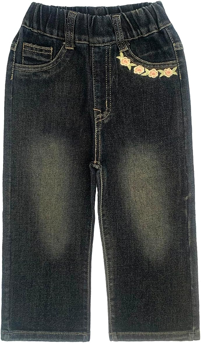 Peacolate 2-7T Spring Fall Summer Little Girls 2pcs Clothing Set T Shirt and Jeans - Image 4