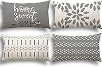 Vista 32 de YCOLL Juego de 4 fundas de almohada navideñas de 18 x 18 pulgadas, modernas fundas de almohada para sofá para decoración navideña, funda de almohada