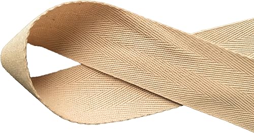 Cinta de sarga de algodón de 1.5 pulgadas x 5 yardas, cinta de espiga de espiga natural, cinta de bies beige natural, cinta, encuadernación ideal
