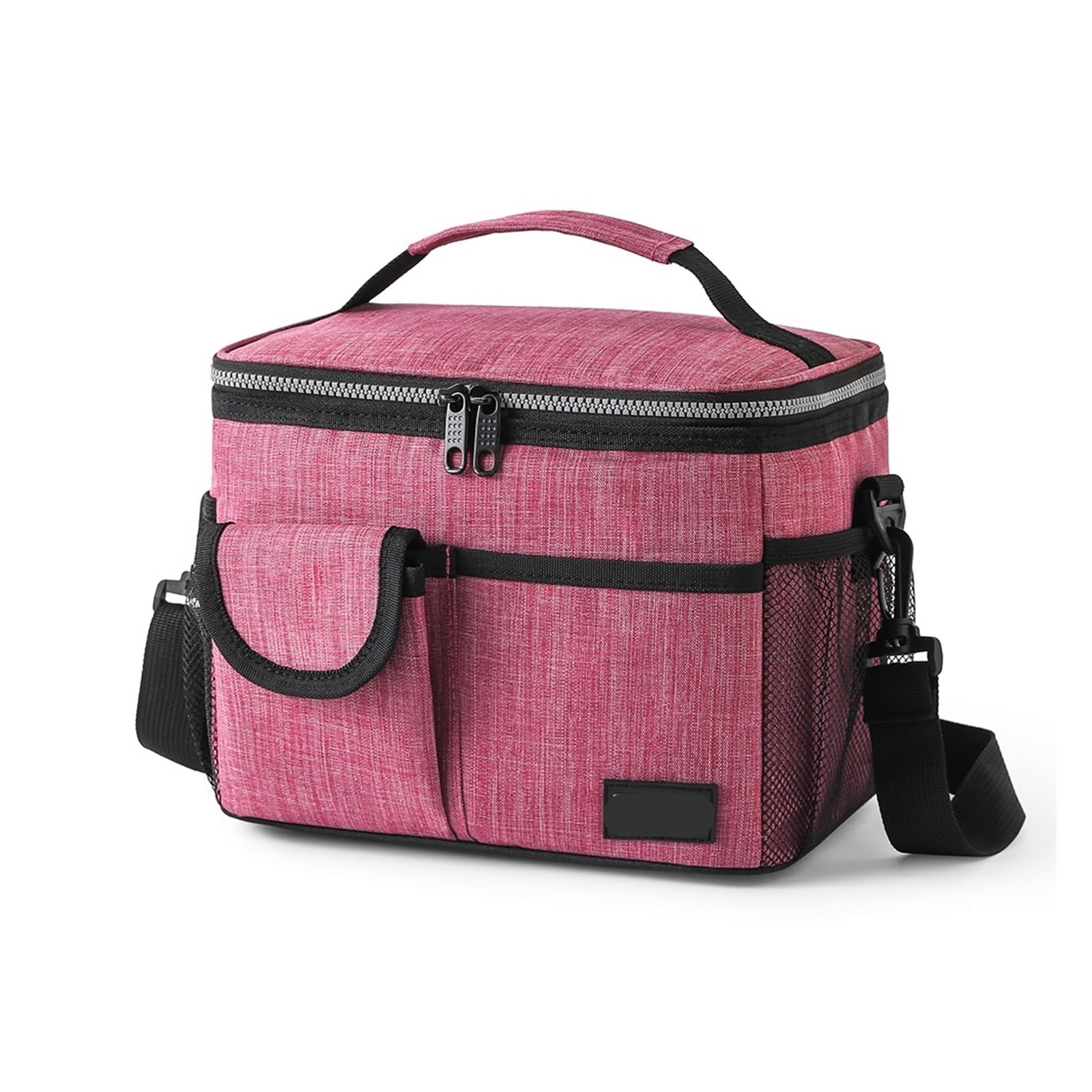 Genérico Bolsa de almuerzo con aislamiento tela Oxford esmerilada for Picnic, acampada al aire libre, 9L, caja gran capacidad, refrigerada portátil(Rose Red)