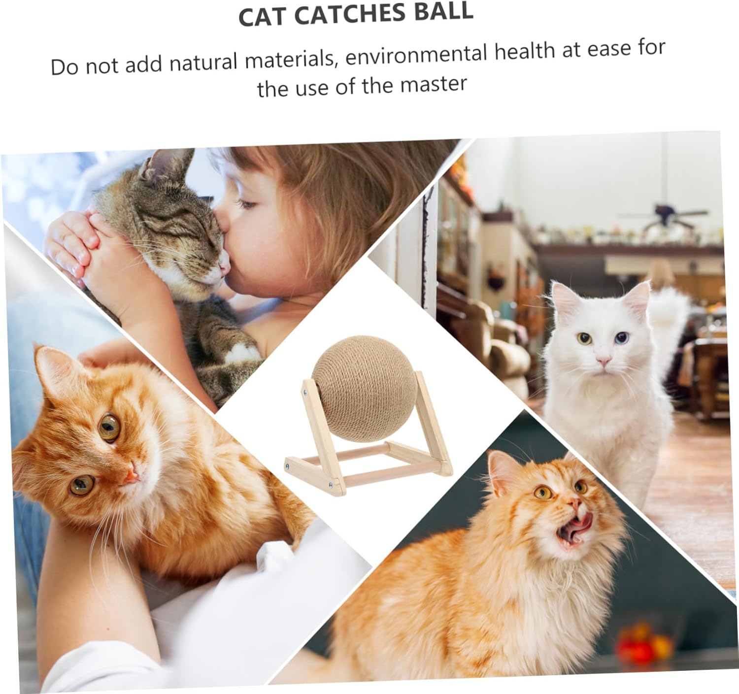 Cat Grooming Toy Claw Grinding Ball-Shaped Scratcher Multi-use Pet Accessory for Scratching Pad