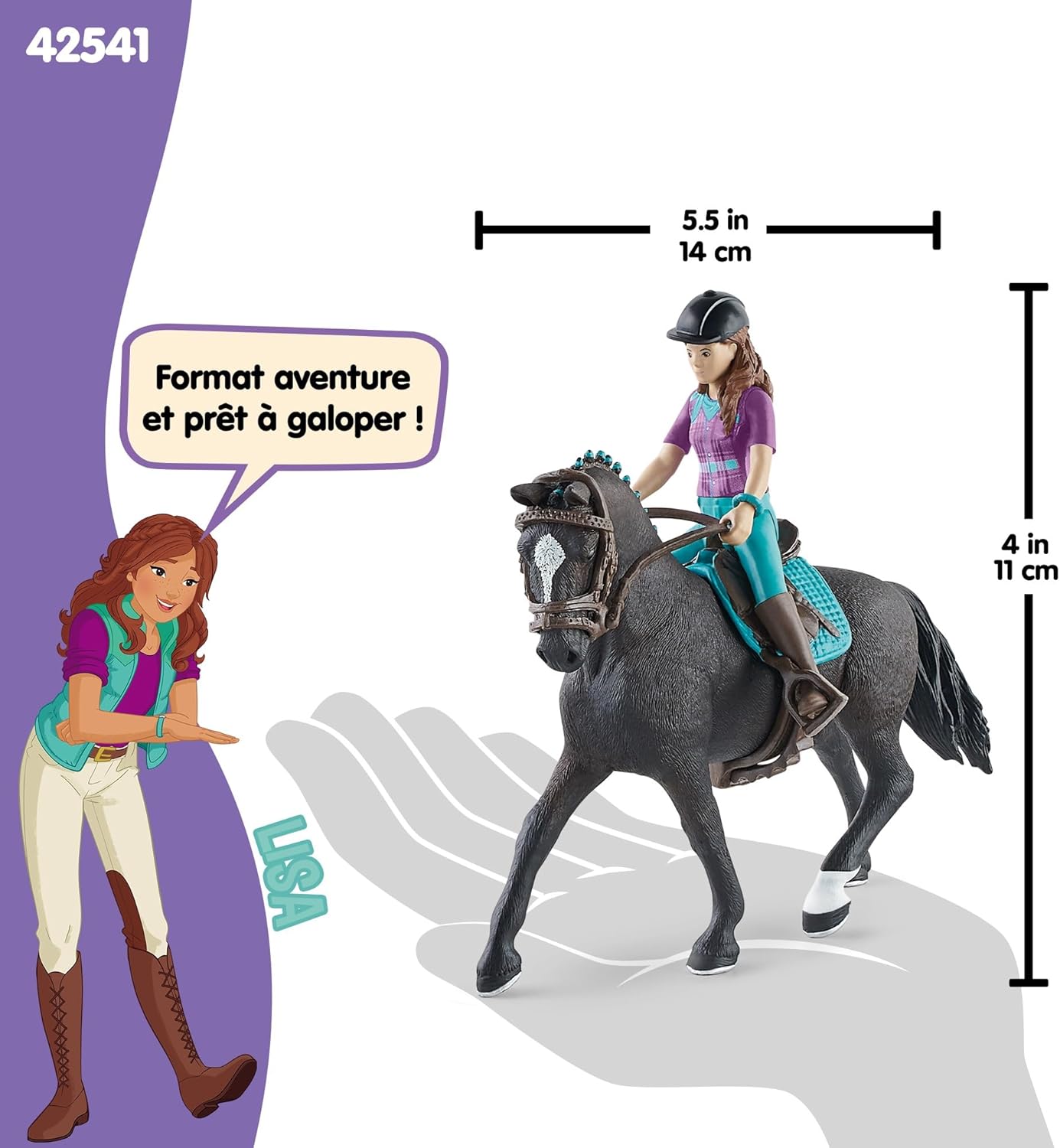 Schleich Horse Club - 10 PC Lisa & Storm Playset - Realistic Horse and Rider Figurines for Girls and Boys - Screen Free Toys for Kids Ages 5+ | 42541