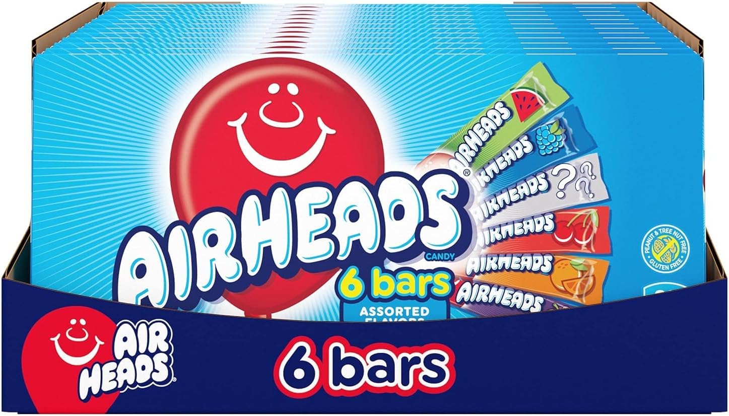 - Candy, Assorted Fruit Flavors, Movie Theater Box, Individually Wrapped Full Size Bars, Non-Melting, 6 Bars per Box, 12 Theater Boxes