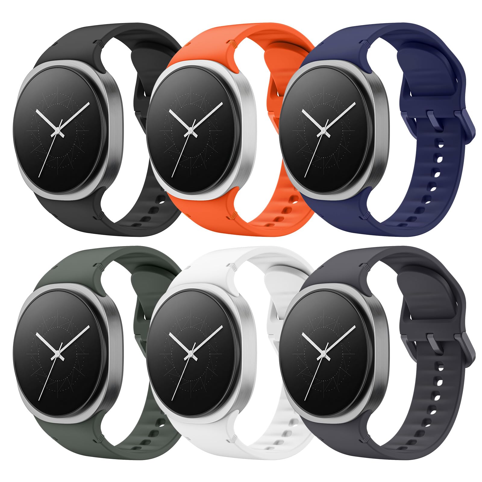 Astorgos Sport Bands Compatible with Samsung Galaxy Watch 9/8/8 Classic | Soft Silicone, Colored Stitching, Waterproof & Breathable, for Galaxy Watch