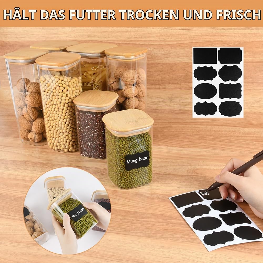 AOOTE Vorratsgläser Mit Deckel, Vorratsdosen Glas 6er Set 600ml/1L, Vorratsdosen Glas Vorratsglas, Müsli Aufbewahrungsgläser Aufbewahrung Küche, für Alle Lebensmitte, Cerealien, Cornflakes Küche, Haushalt & Wohnen