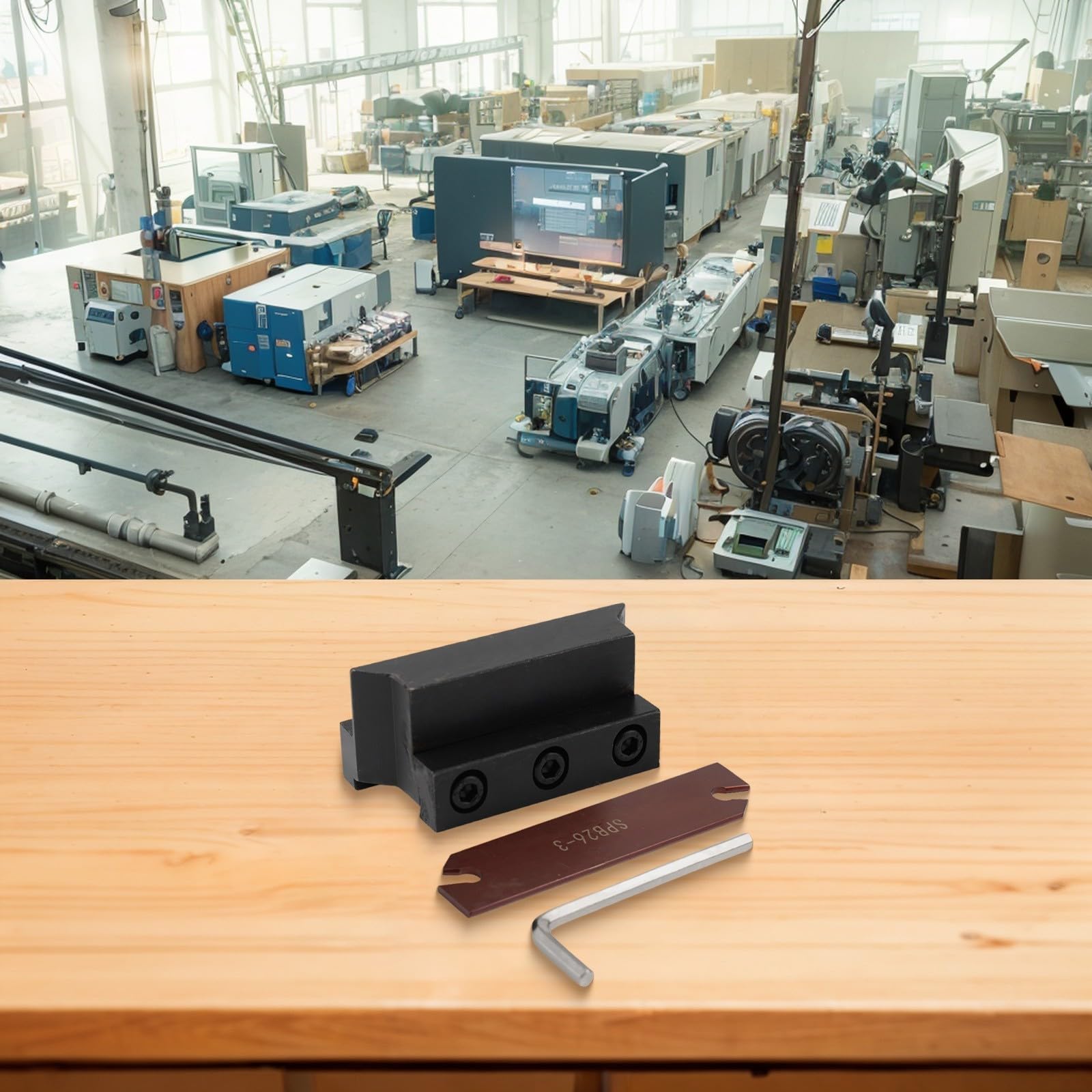 SPB326 - Portautensili con lama di troncatura da 3 mm per tornio CNC, SMBB2026, blocco da taglio compatibile con inserti SP300, altezza 26 mm, lunghezza 110 mm
