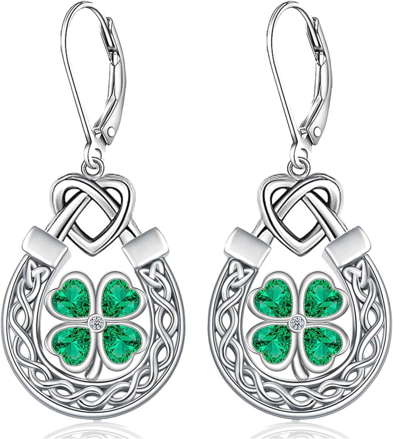 St Patrick's Day/Snowflake/Black Earrings for Women 925 Sterling Silver Teardrop Filigree Boho Western Dangle Drop Earrings Black Onyx Christmas Jewelry for Her